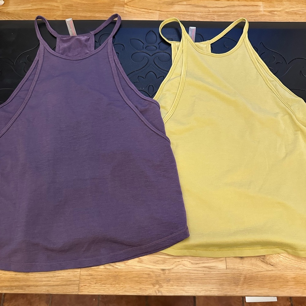 Free People Purple and Yellow Tank Tops